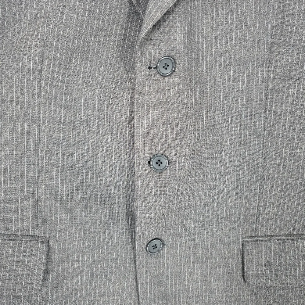 Ermenegildo Zegna Wool Pinstripe Grey Blazer Jacket Size 38 IT 48